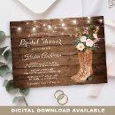 Rustic Boots Floral String Lights Bridal Shower