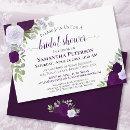 Rustic Purple Roses Elegant Floral Bridal Shower