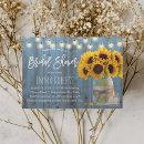 Rustic Sunflower Jar Dusty Blue Wood Bridal Shower