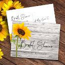 Rustic Sunflower Wood Bridal Shower Invitation Post