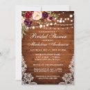 Rustic Wood Lights Floral Lace Bridal Shower