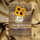 Rustic Wood Mason Jar Sunflowers Lights Wedding