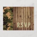 rustic wood western country Camo Wedding rsvp Invitation Post