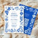 Seashells Frame Bridal Shower Blue Beach CUSTOM QR