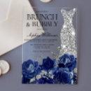 Silver Blue Dress Brunch & Bubbly Bridal Shower Acrylic