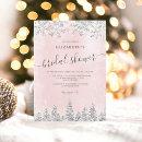 Silver blush pink snow pine winter bridal shower