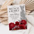 Silver Dress Red Rose Brunch Bubbly Bridal Shower