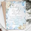 Silver Gender Neutral Winter Baby Shower Invite