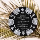 Silver Glitter Poker Chip Casino Bridal Shower