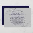 Silver Lace Navy Blue & Gray Elegant Bridal Shower