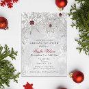 Silver Red Crystal Snowflakes Winter Bridal Shower