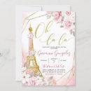 Soft Blush Pink Rose Paris Bridal Shower Invite