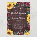 Sunflower Burgundy Floral Border Bridal Shower