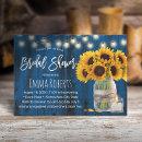 Sunflower Floral Jar Navy Blue Wood Bridal Shower