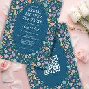 Tea Party Bridal Shower Cute CUSTOM QR Code