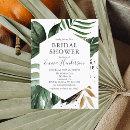 Tropical Beach Greenery Leaves Bridal Shower Invitation Post