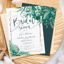 Tropical greenery palm gold script bridal shower