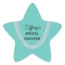 Turquoise and Pearls Bridal Shower Star Sticker