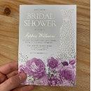 Wedding Dress Purple Lavender Floral Bridal Shower Foil