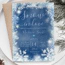 White Blue Snow in Love Snowflake Bridal Shower