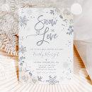 White & Silver Winter Bridal Shower Snow In Love