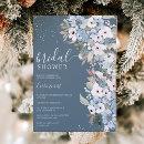 Winter dusty blue floral snow bridal shower