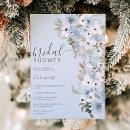 Winter dusty blue floral snow ice bridal shower