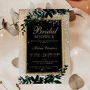 Winter gold typography leaf snow bridal shower