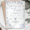 Winter Snow in Love Blue Snowflake Bridal Shower